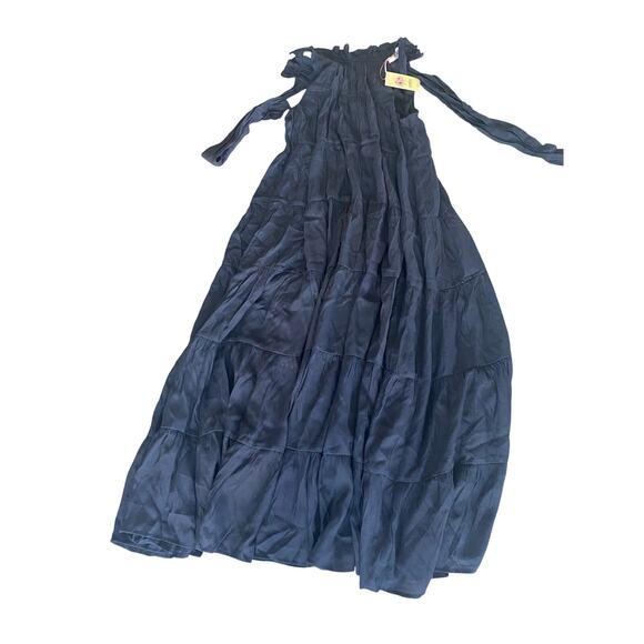 NWT Entro Black Mock Neck Sleeveless Tiered Maxi Dress Flowy Boho Small - Picture 2 of 11